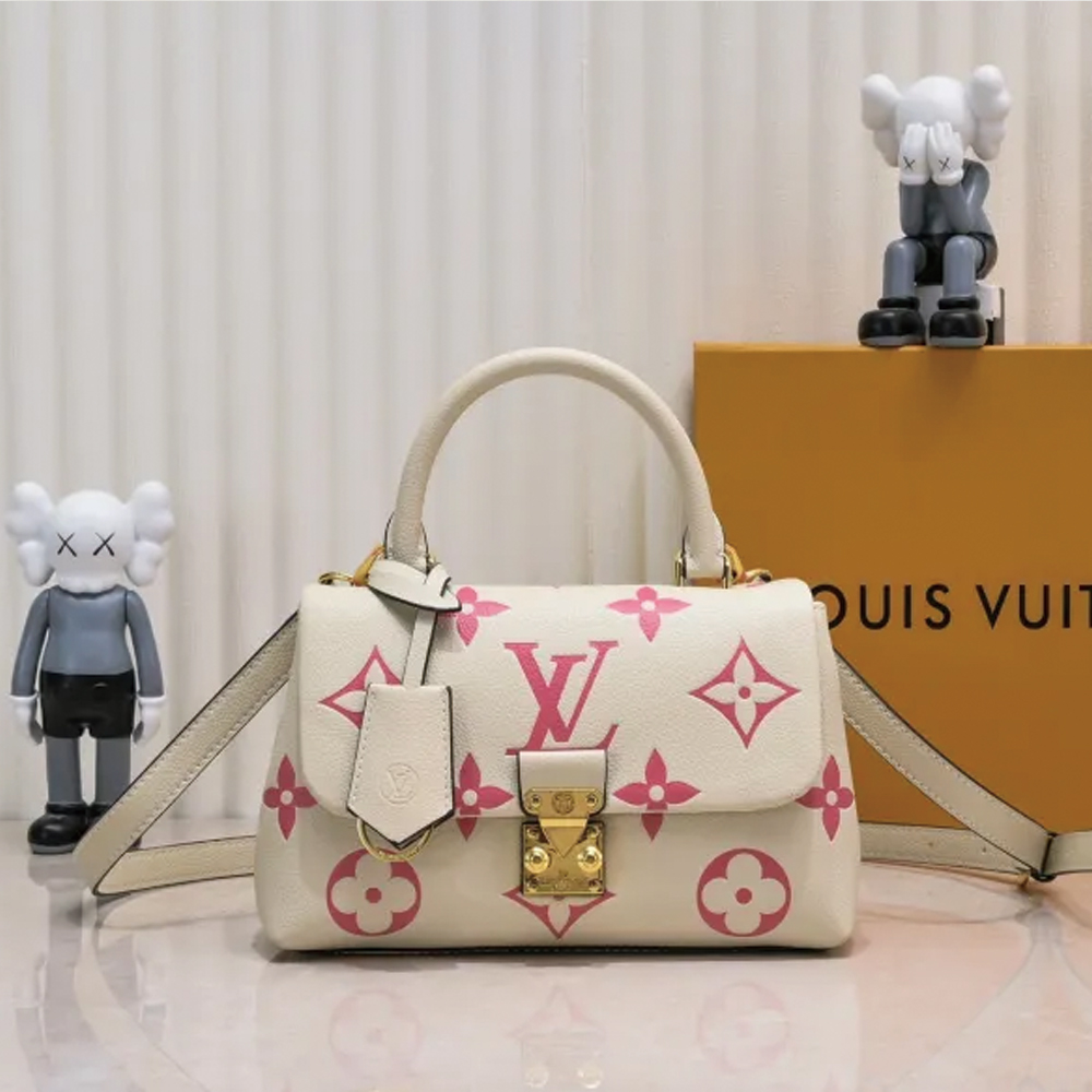 LV Madeleine Bag White color print M45976 XX061 24-30cm