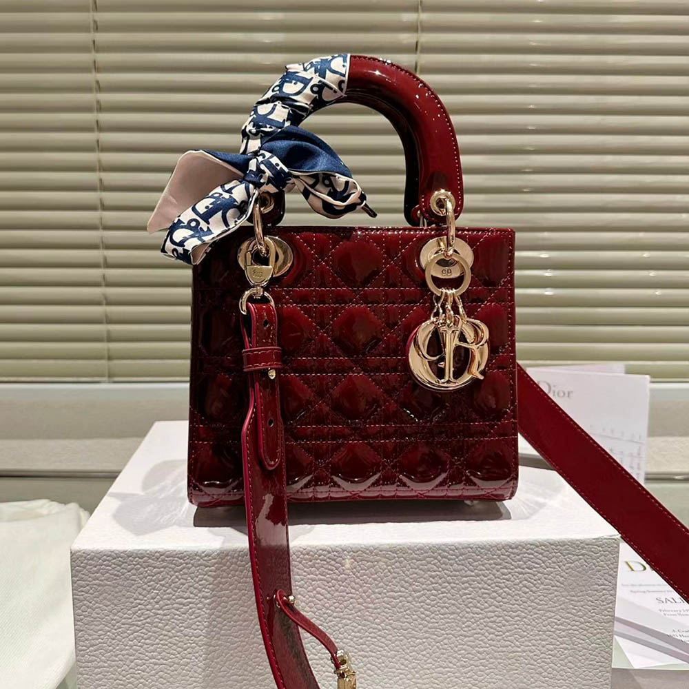 Dior Small Lady Bag - Lacquered Calfskin (Replica)