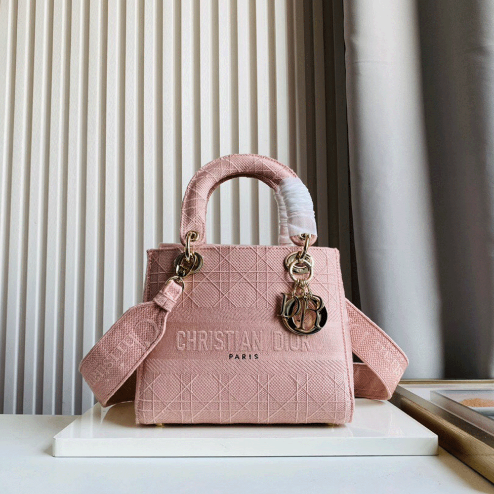 Dior Medium LADY Bag Cannage Embroidery(Replica)