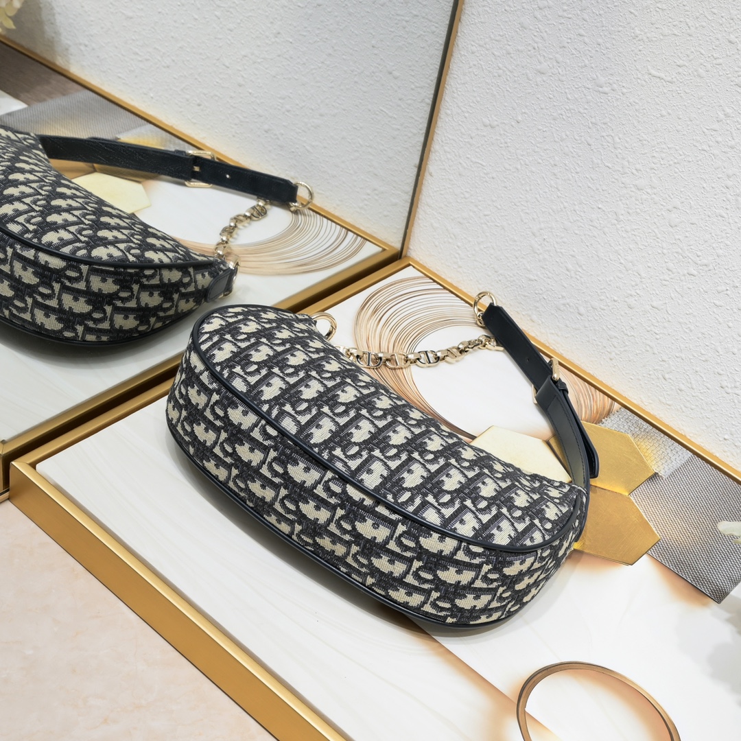 Dior CD Lounge bag 2029 Blue Oblique LM051 27cm