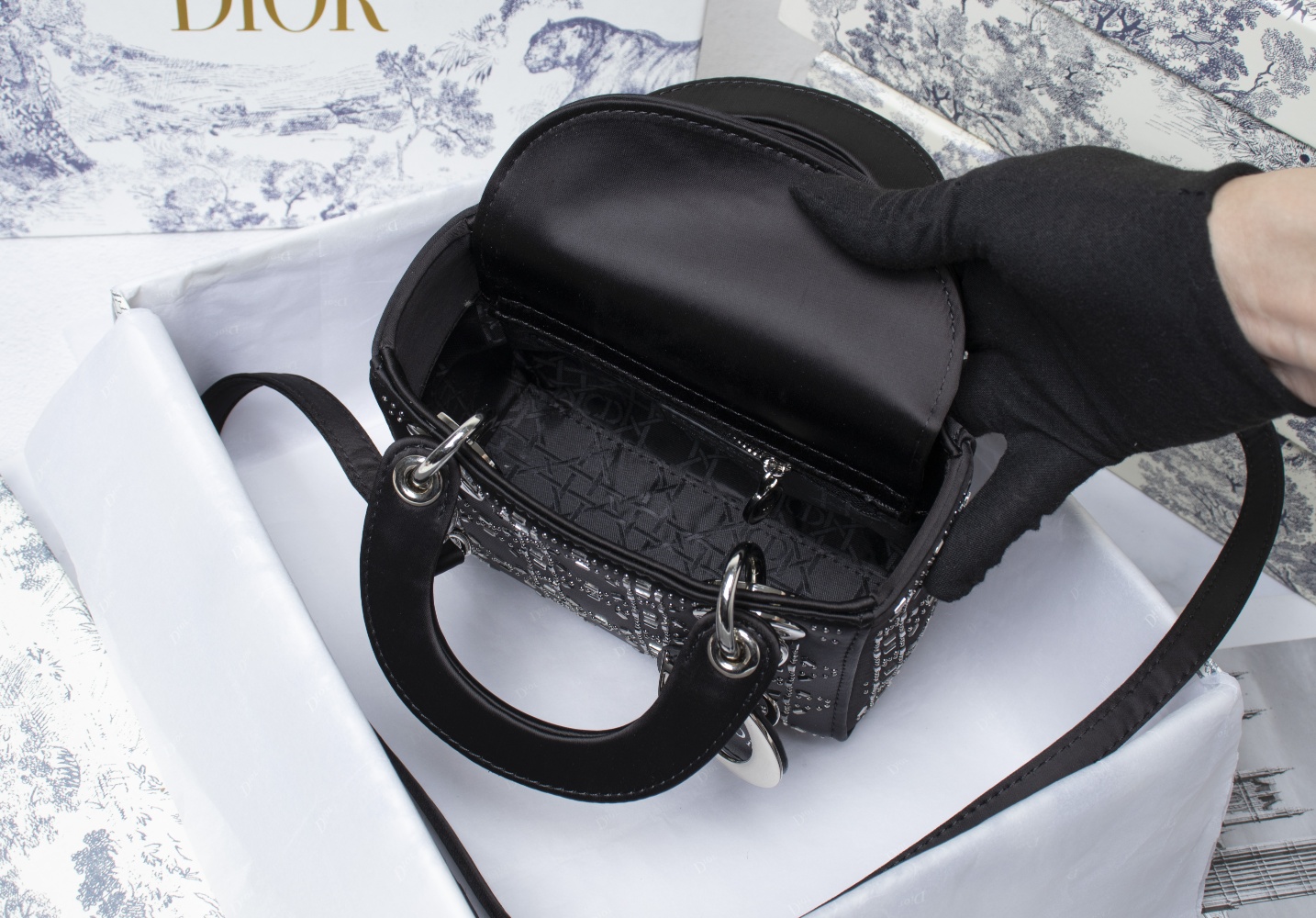 Mini Lady Dior Bag Black CD-2028 XB061 17cm