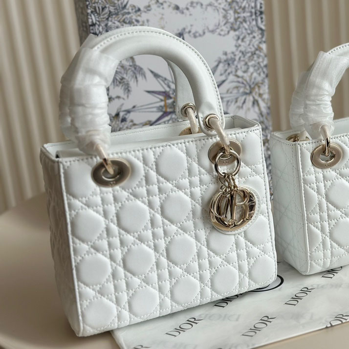 DIOR Small Lady Dior Bag-Lambskin Leather Shoulder Bag(Replica)
