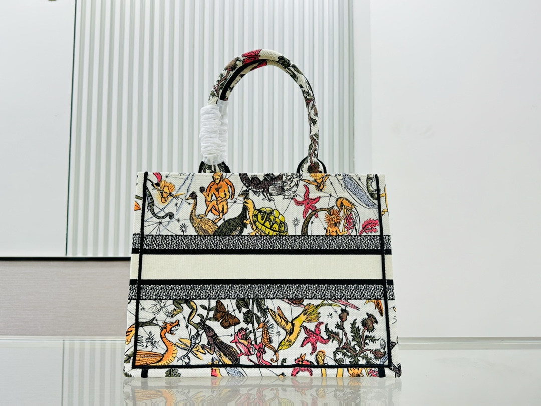 Dior Book Tote Embroider Medium Shoulder Bag Handbag