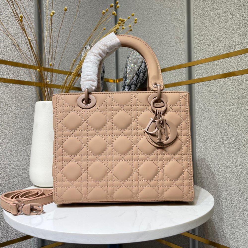 Dior The LADY DIOR Medium Bag-Matte cowhide leather(Replica)