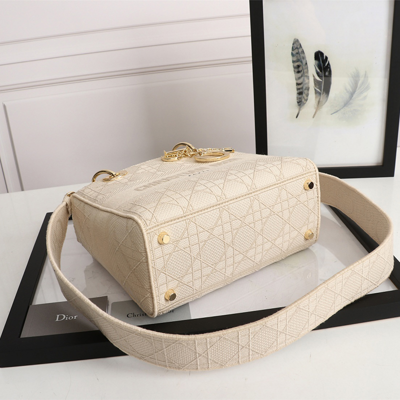 Dior Medium LADY Bag Cannage Embroidery(Replica)