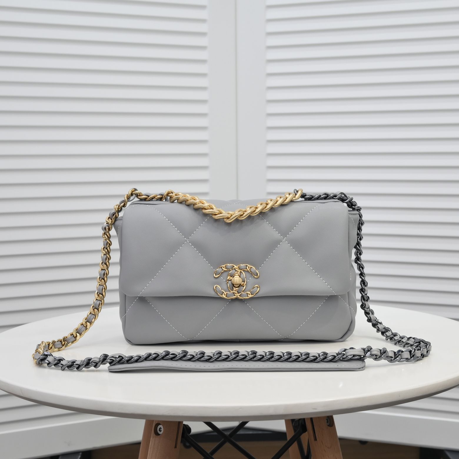 Chanel Lambskin Quilted Small 19 Flap Shoulder Bag Handbag