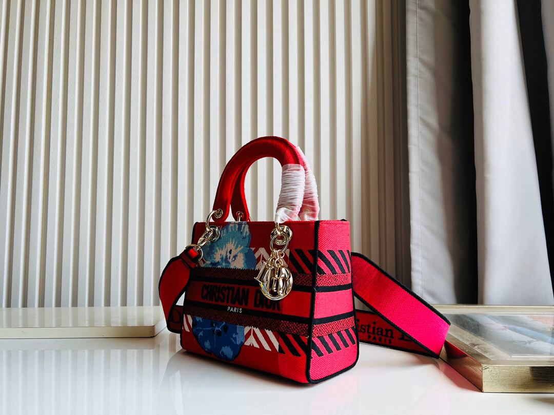10A + top quality Dior Medium Lady D-Lite Bag M0565 LM003 24cm