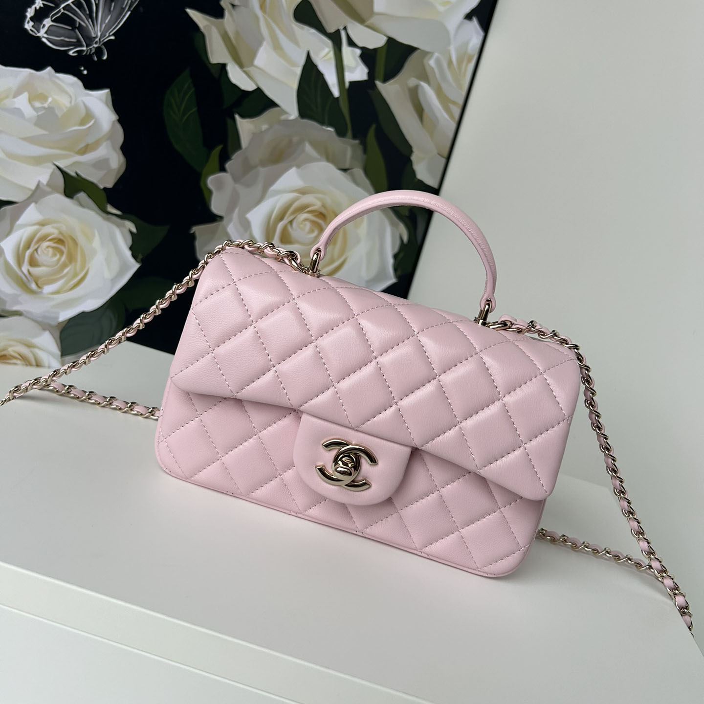 Chanel Classic Mini CF Mirror Version Flap Bag Top Handle Shoulder Bag Handbag 10A