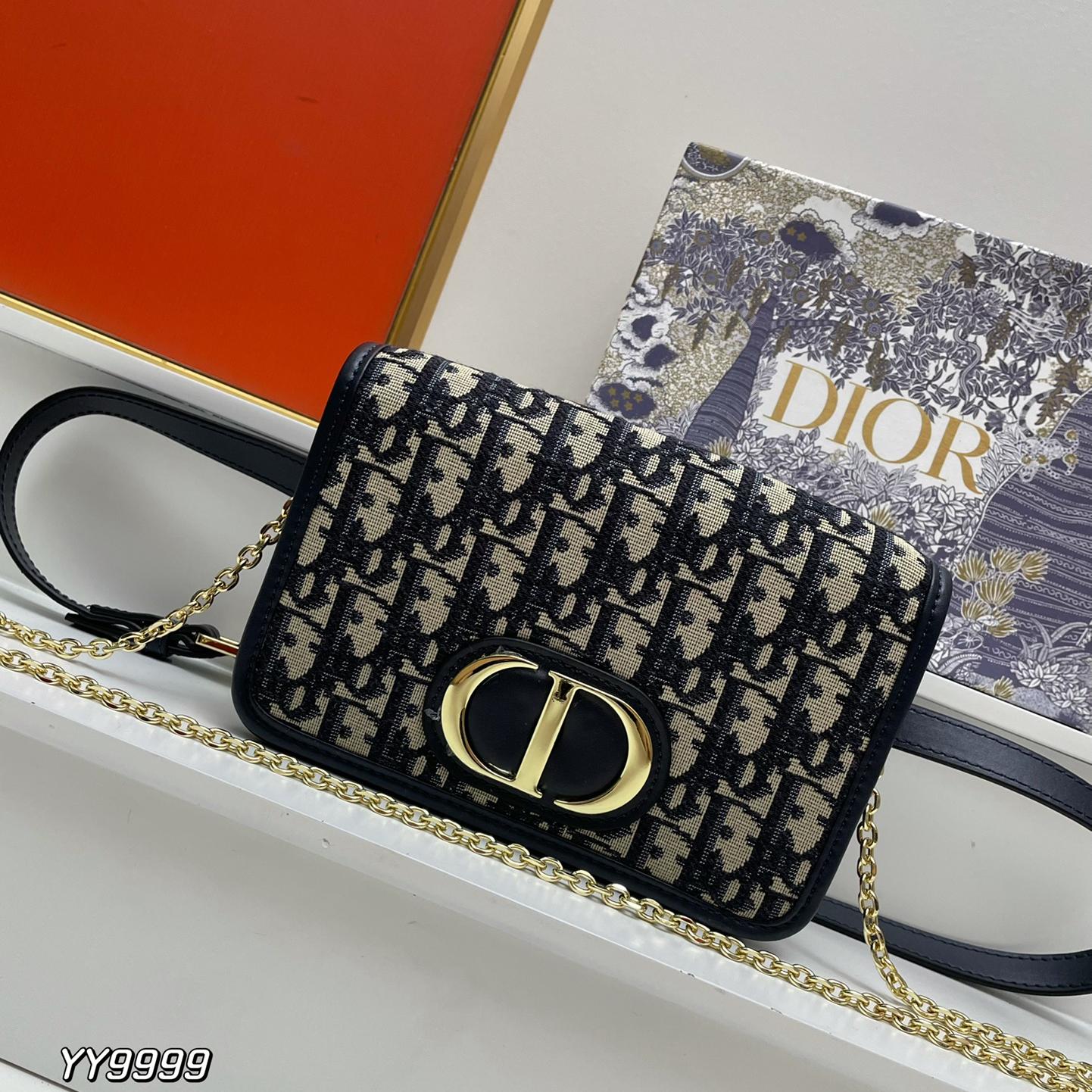 DIOR 30 Montaigne Canvas Shoulder Bag (Replica)