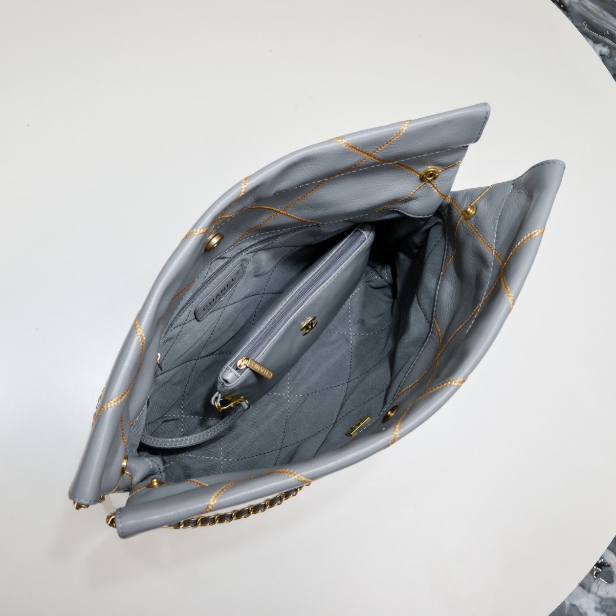 Chanel 22 Bag Pearl Bag Golden Thread Shoulder Bag Handbag