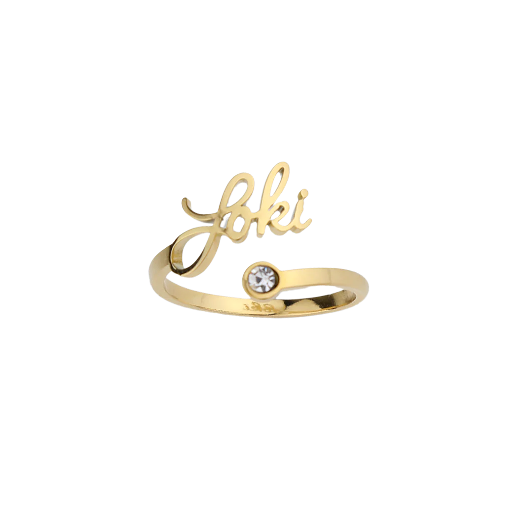 Custom Name Birthstone Ring