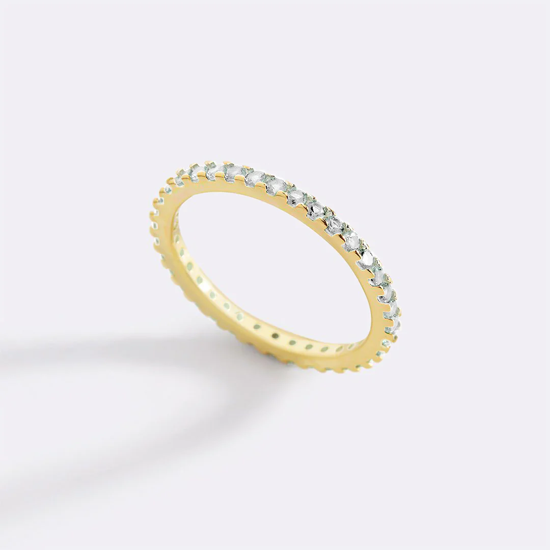 April Birthstone Eternity Stacking Ring