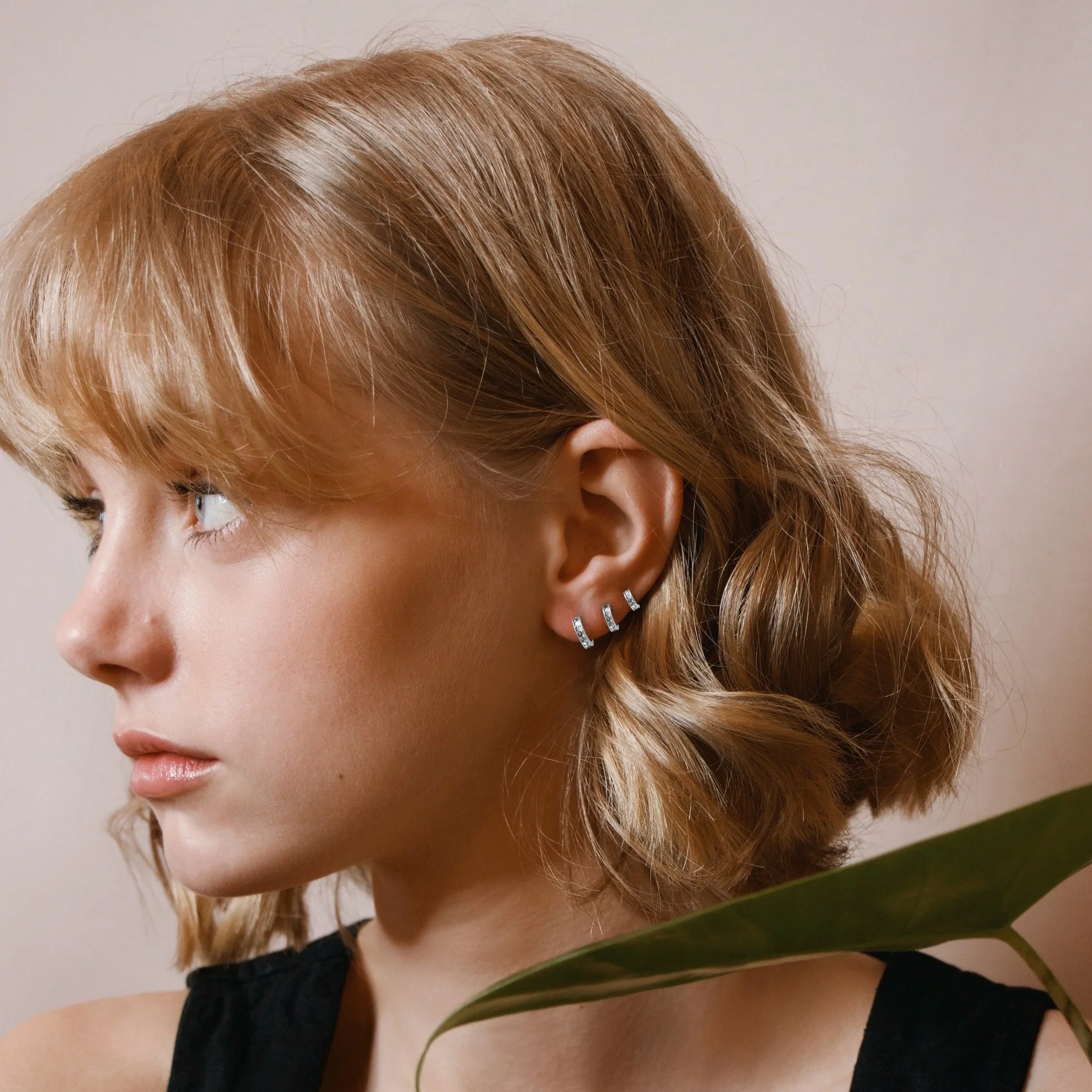 Pave Huggie Hoop Earrings