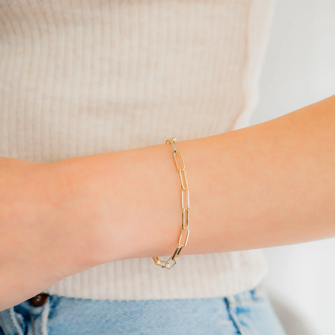 Open Link Paperclip Chain Bracelet