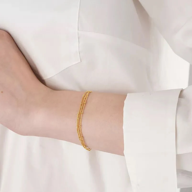 Triple Layer Satellite Chain Bracelet