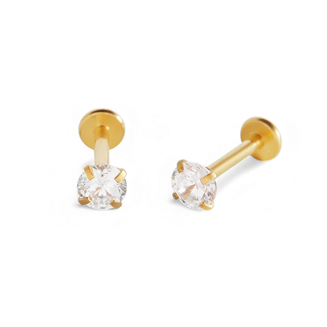 Crystal Sleeper Flatback Studs | 18g