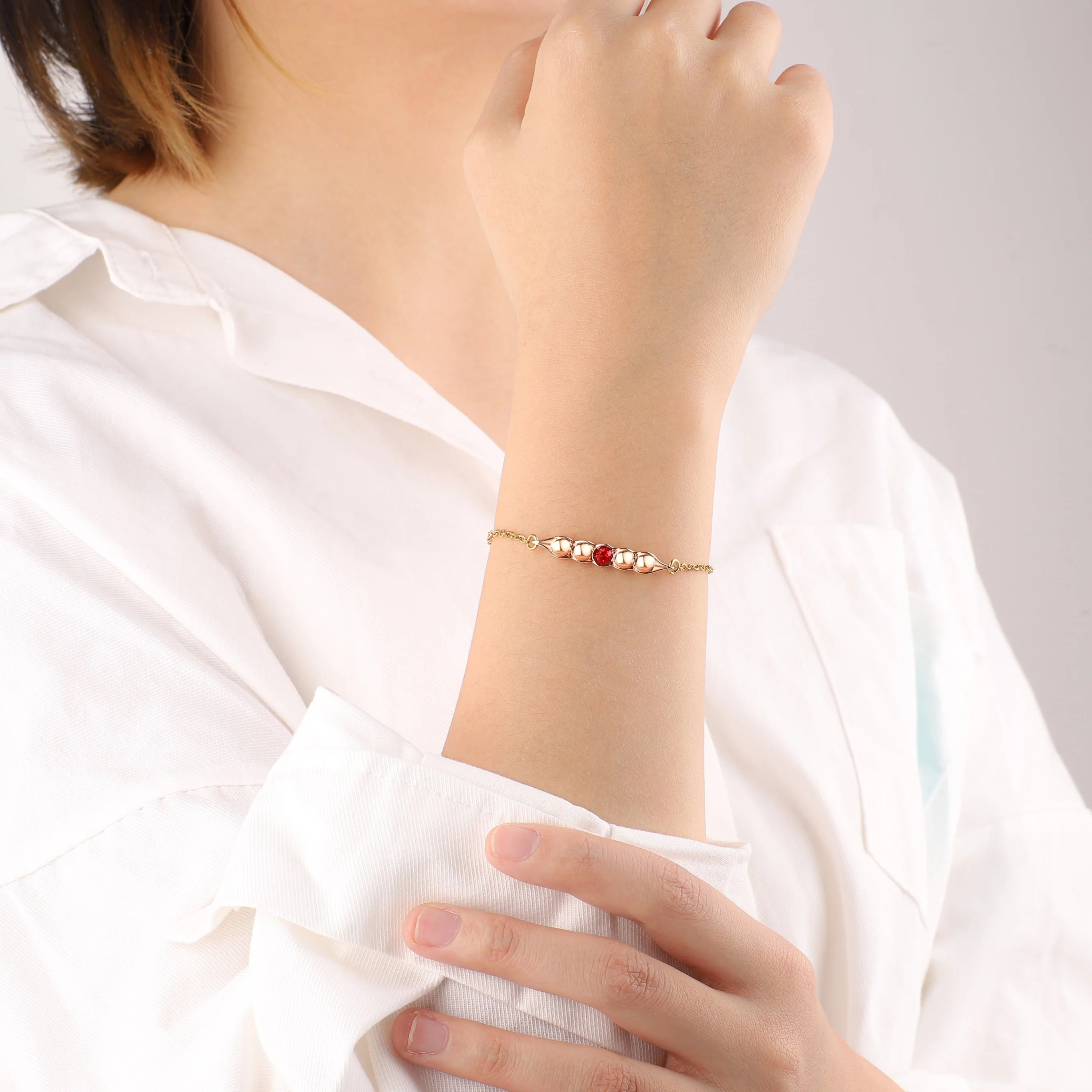 Peas in a Pod Birthstone Bracelet