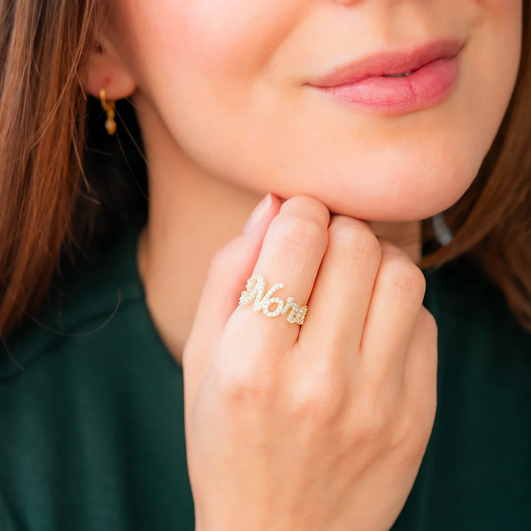 Pave Name Ring