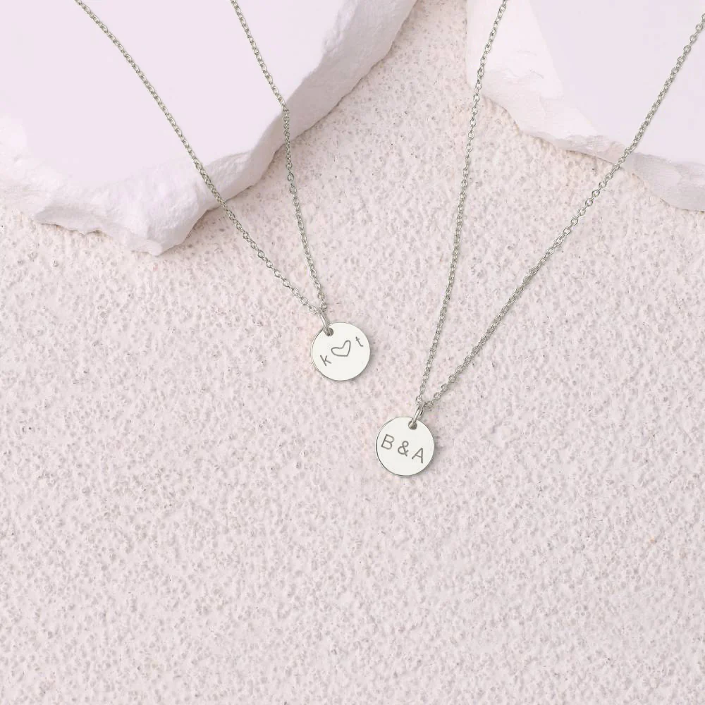 Love Disc Initial Necklace