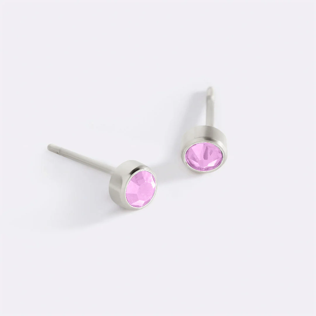 Birthstone Bezel Studs