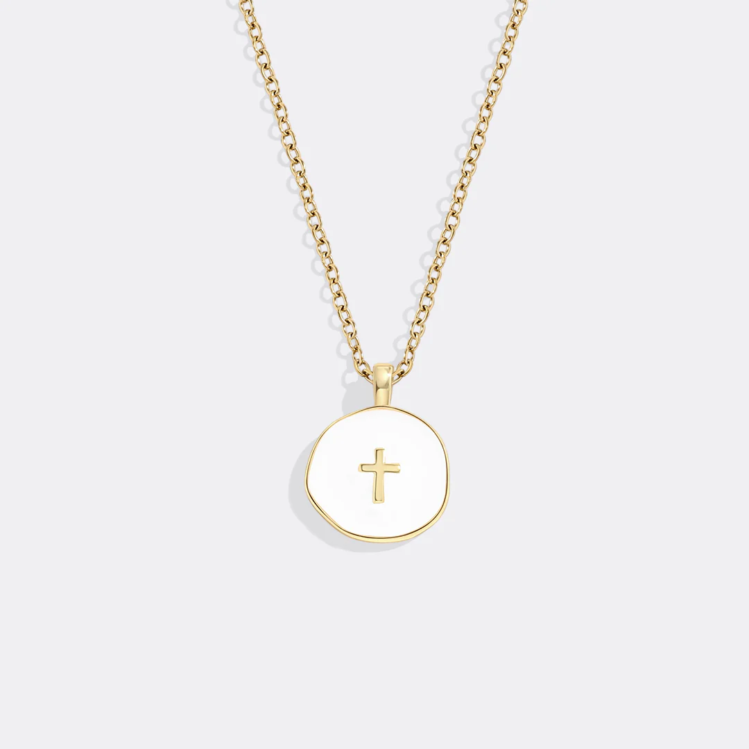 Minimalist Enamel Cross Pendant