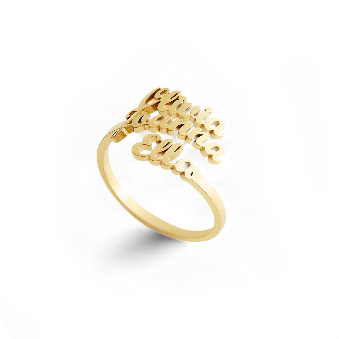 Triple Name Ring