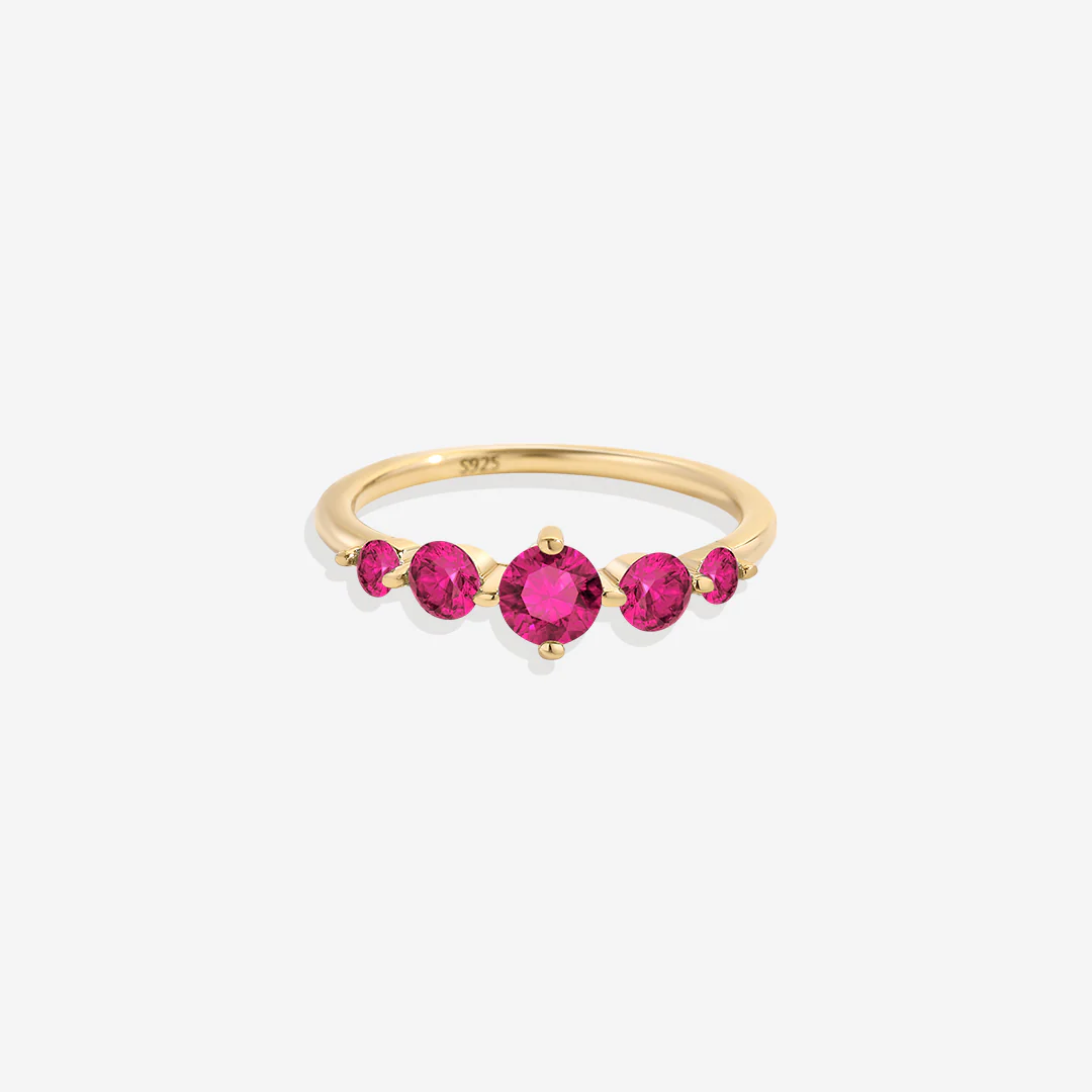 Five Stone Statement Birthstone Ring