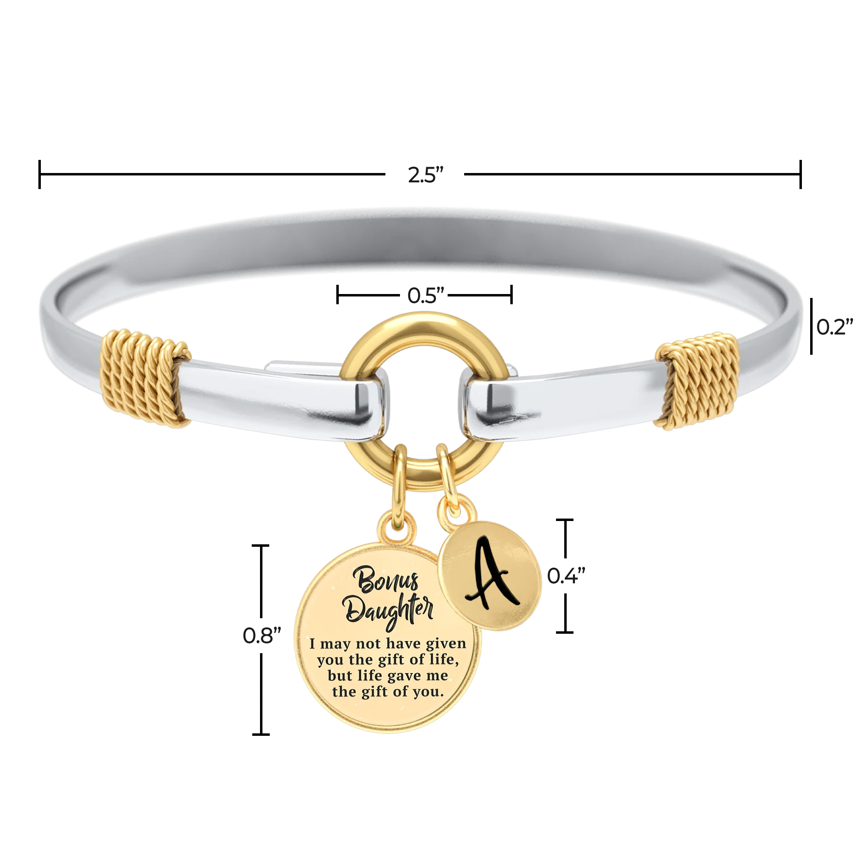 Bonus Daughter - Two-Tone Custom Charm Bracelet