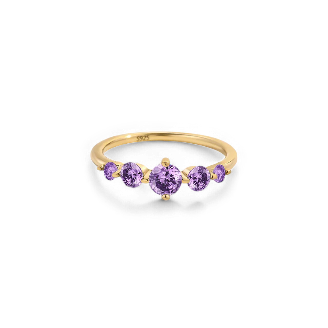 Five Stone Statement Birthstone Ring