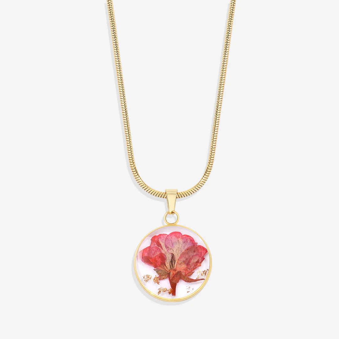 Pressed Birth Flower Necklace