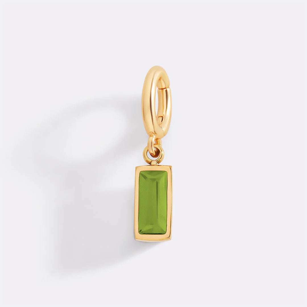 Dainty Baguette Birthstone Charm