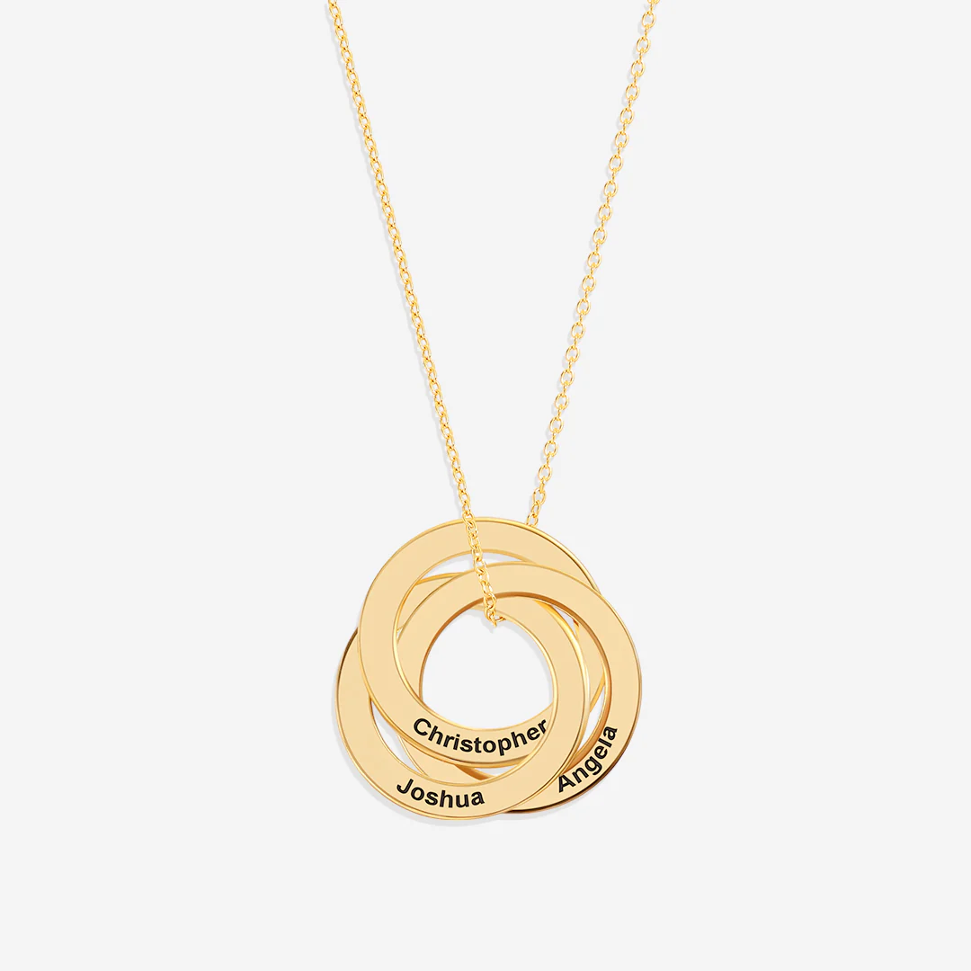Personalized Linked Circle Necklace
