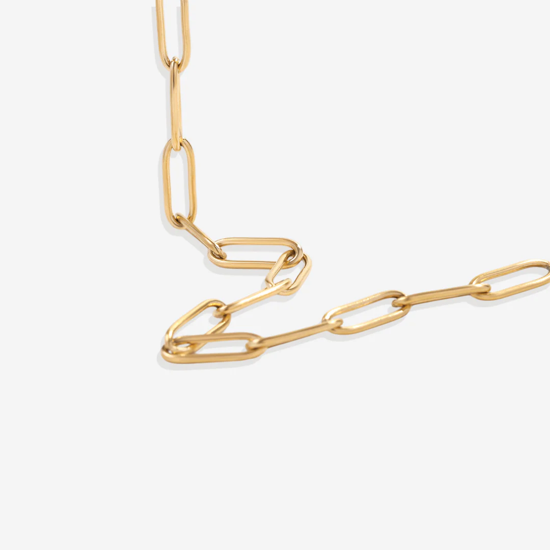 Paperclip Bracelet with Pearl Accent