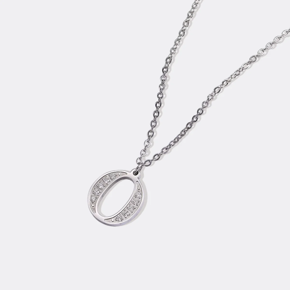 Crystal Accent Letter Satellite Necklace