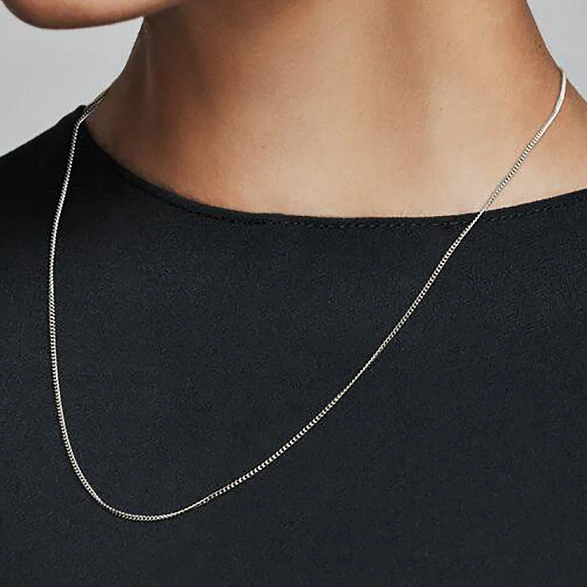 Italian Milano Sterling Silver Adjustable Chain Necklace