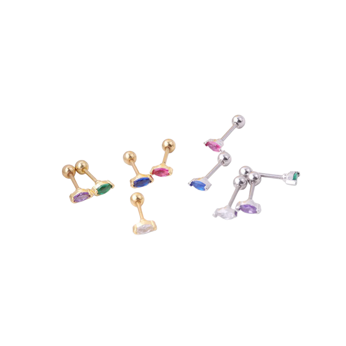 Marquis Gemstone Sleeper Stud Earrings