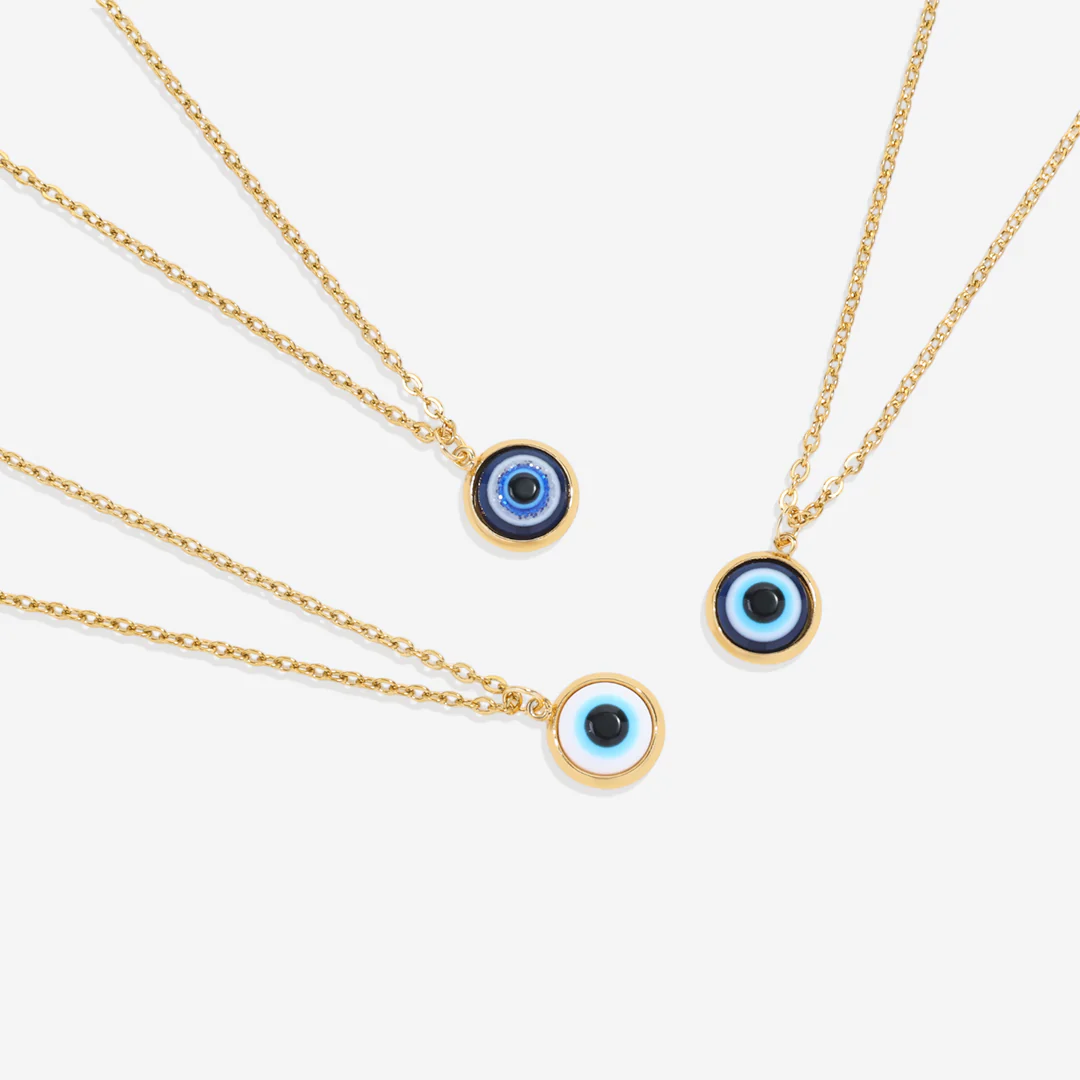 Dainty Boho Evil Eye Charm Necklace