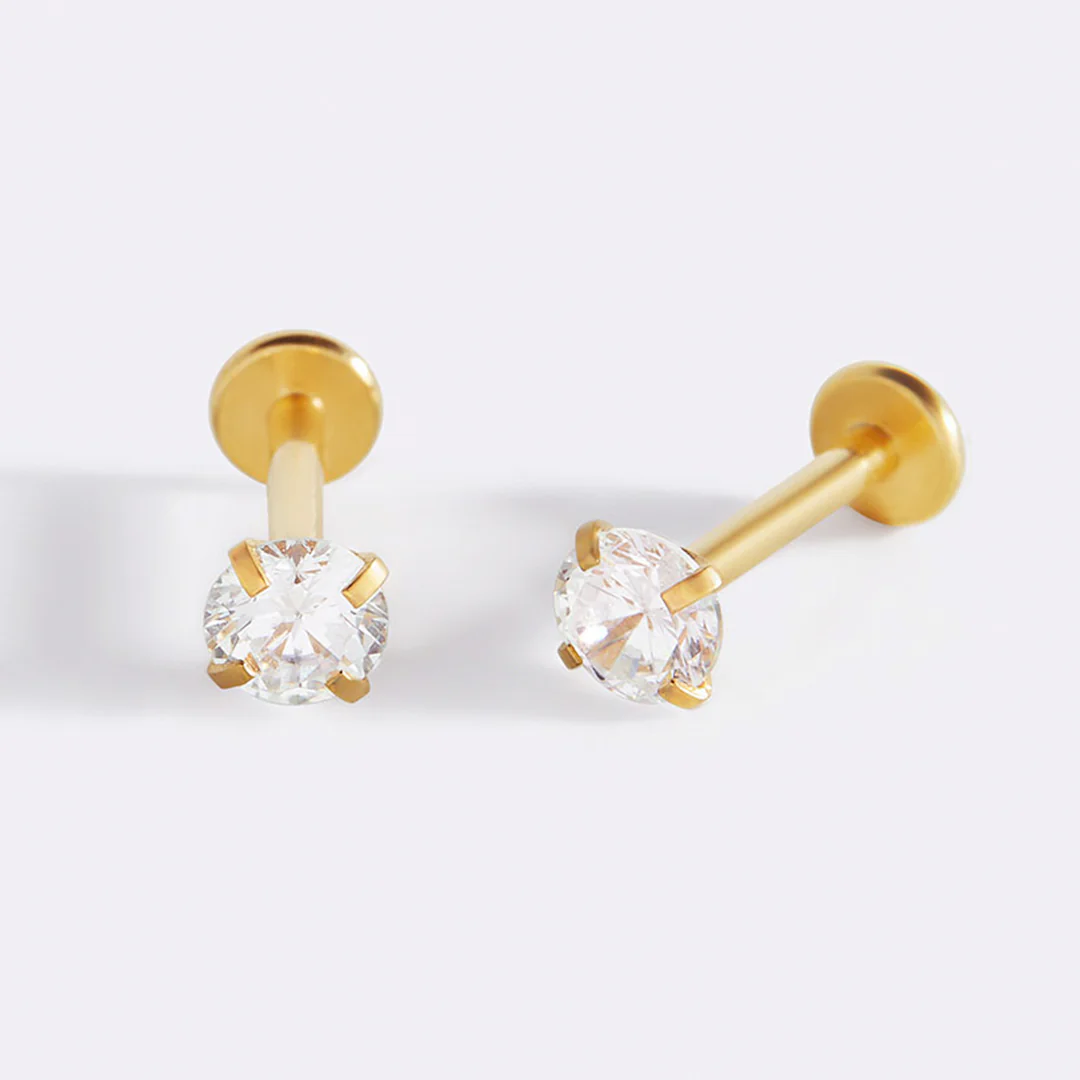 Crystal Sleeper Flatback Studs | 18g
