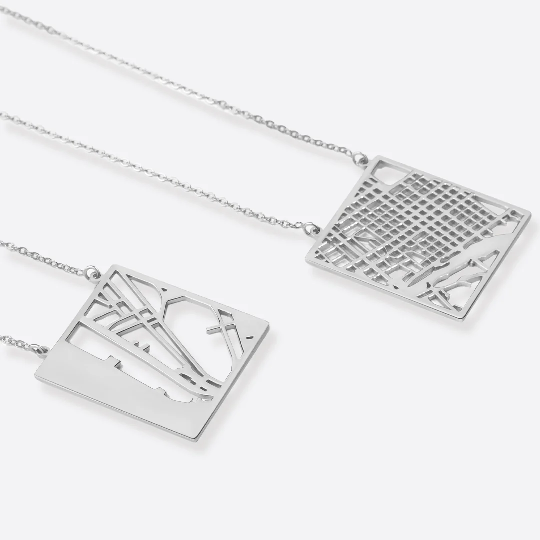 Custom Map Pendant Necklace