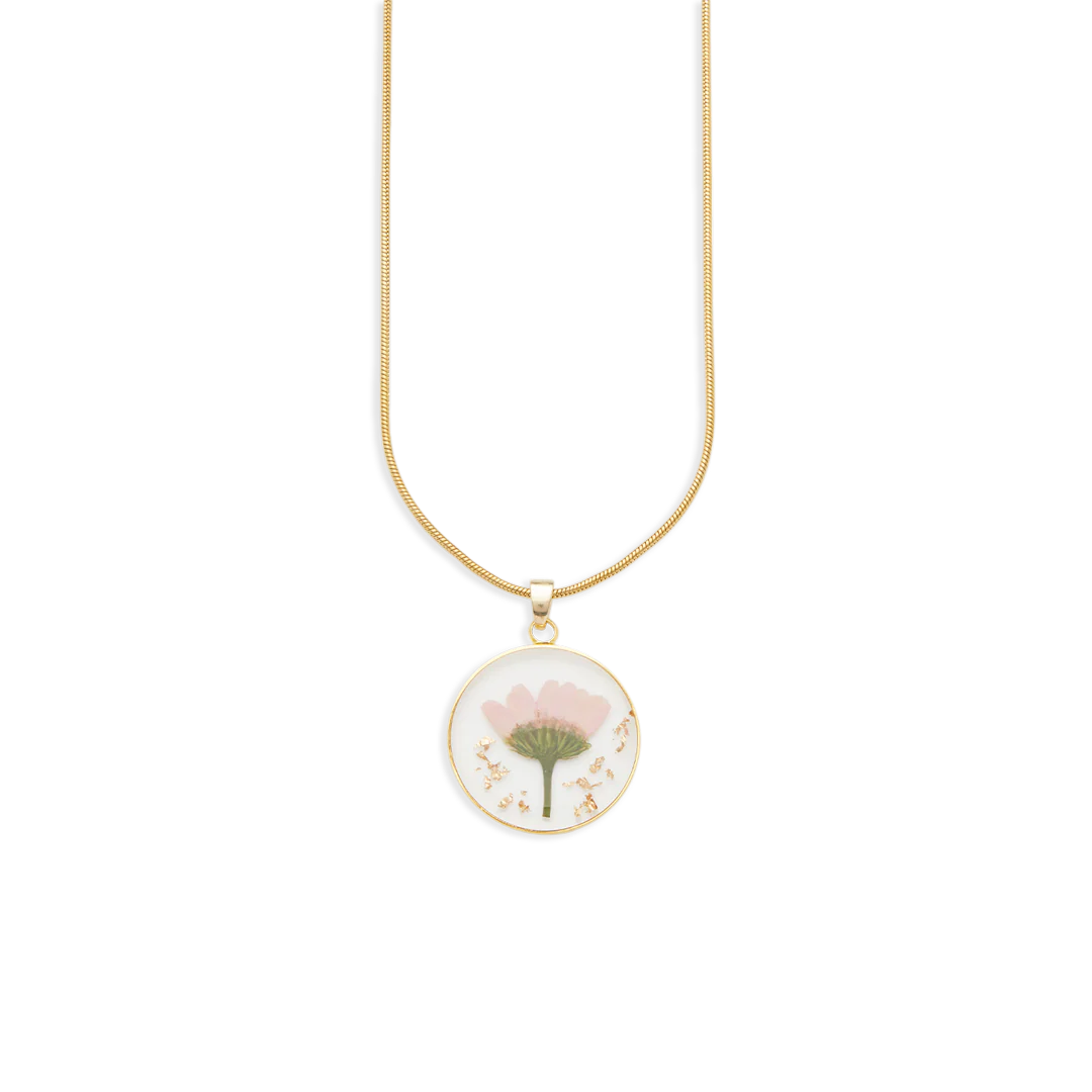 Pressed Birth Flower Necklace