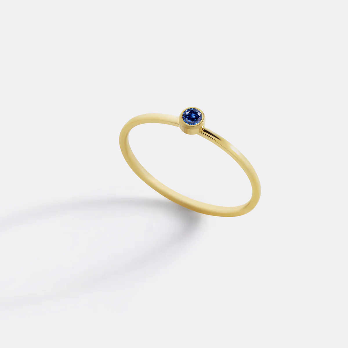 Minimalist Bezel-Set September Birthstone Stacking Band