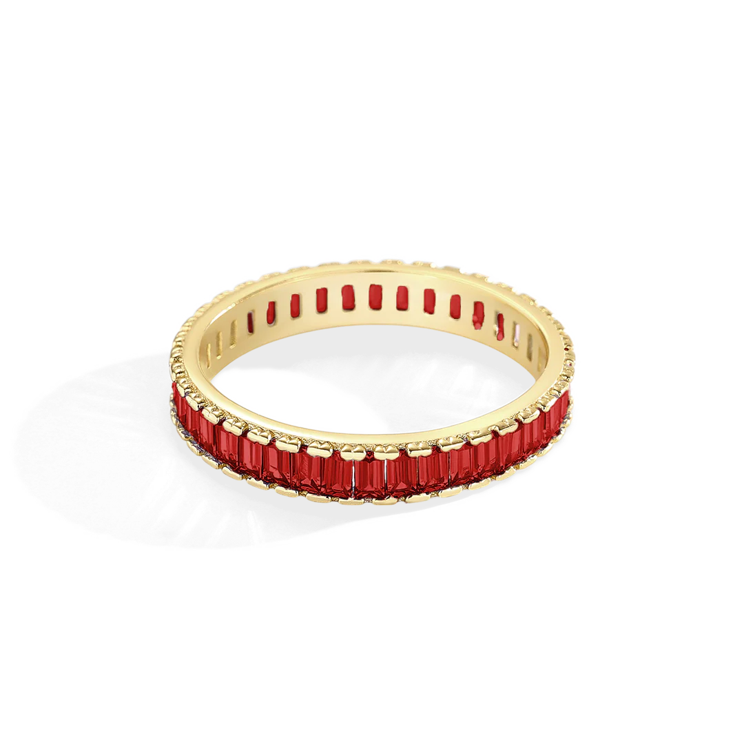 Baguette Birthstone Eternity Band