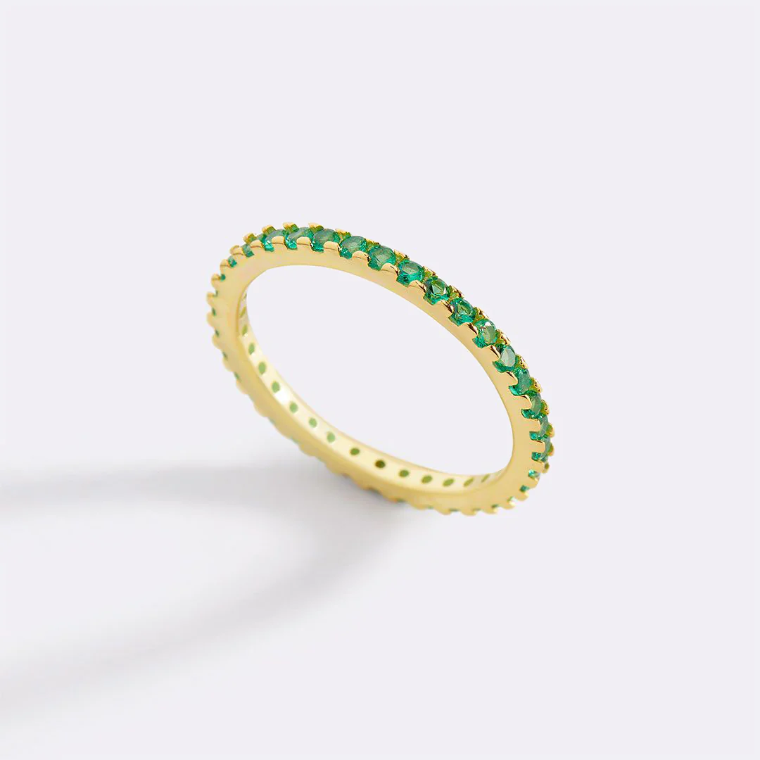 May Birthstone Eternity Stacking Ring