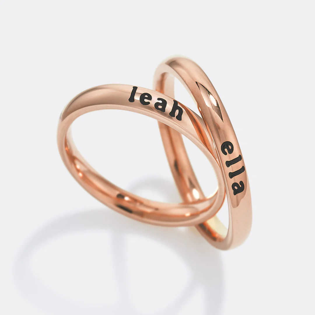 Tiny Stackable Name Ring