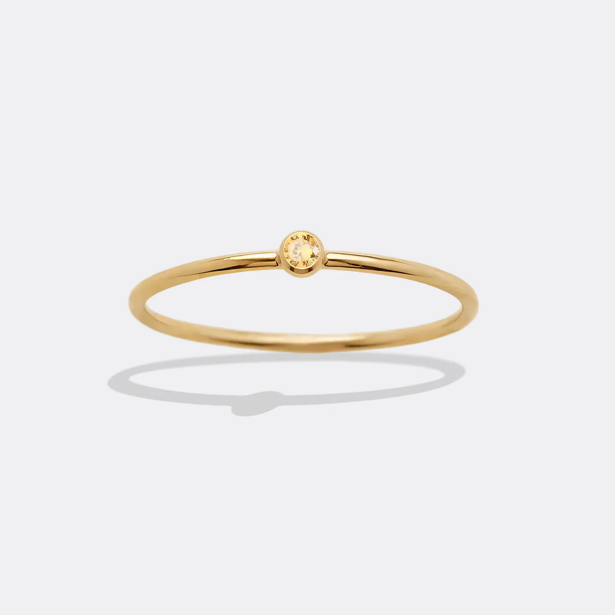 Minimalist Bezel-Set November Birthstone Stacking Band