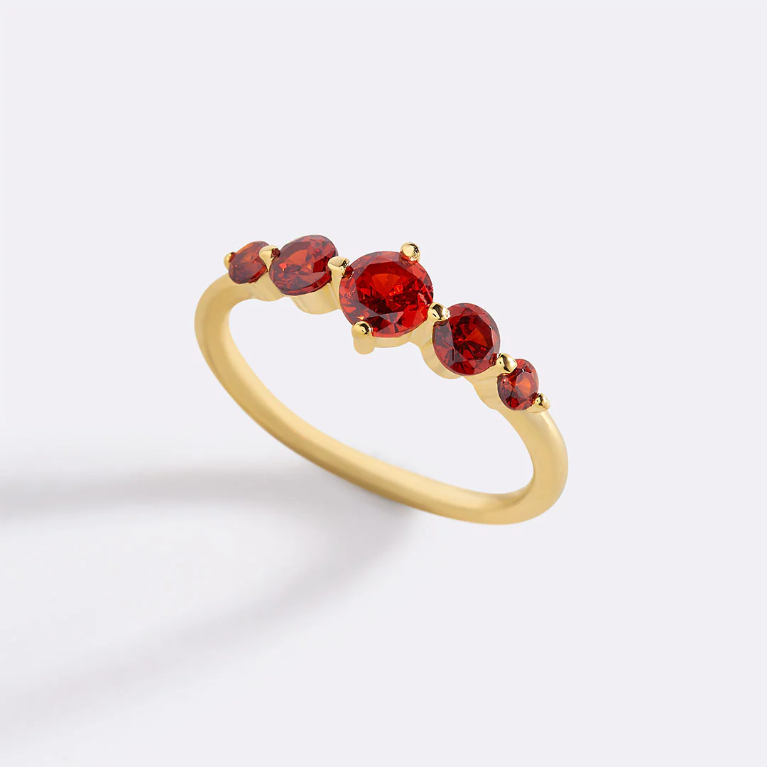 Five Stone Statement Birthstone Ring