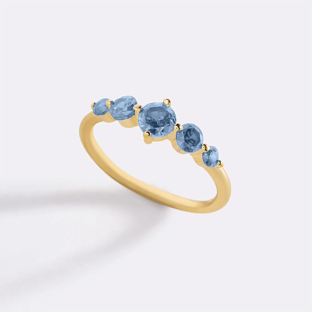 Five Stone Statement Birthstone Ring