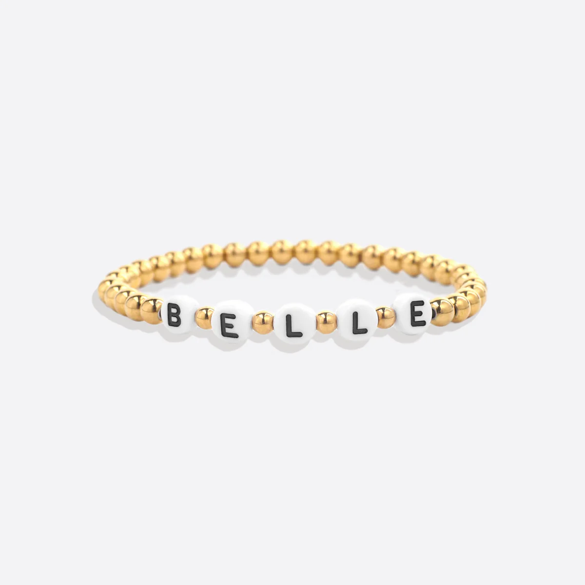 Custom Gold Beaded Name Bracelet
