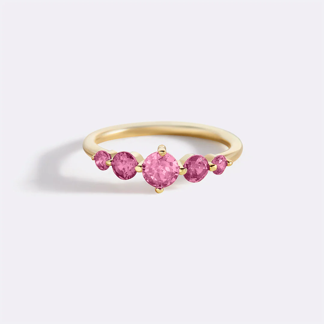 Five Stone Statement Birthstone Ring