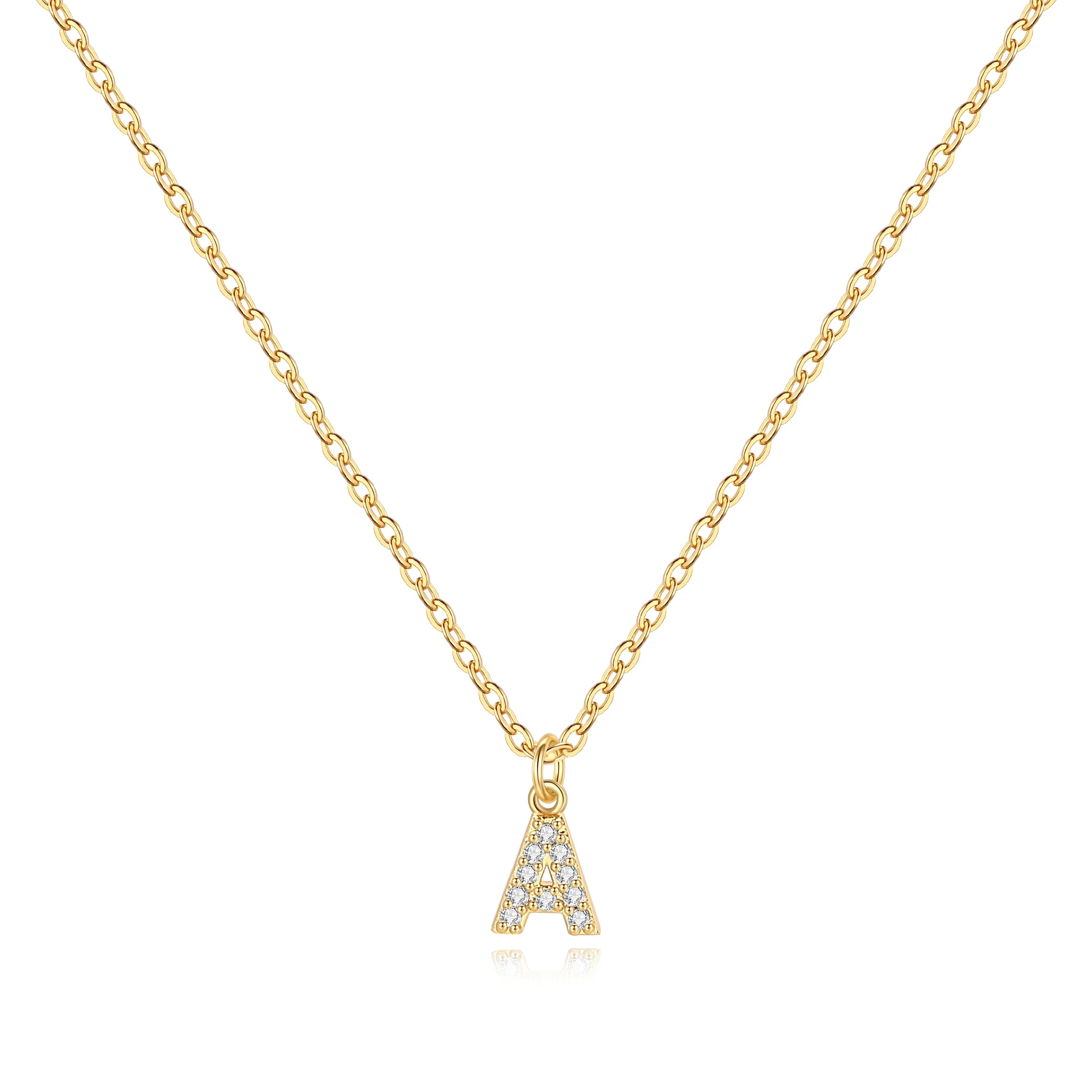 Pavé Uppercase Initial Necklace